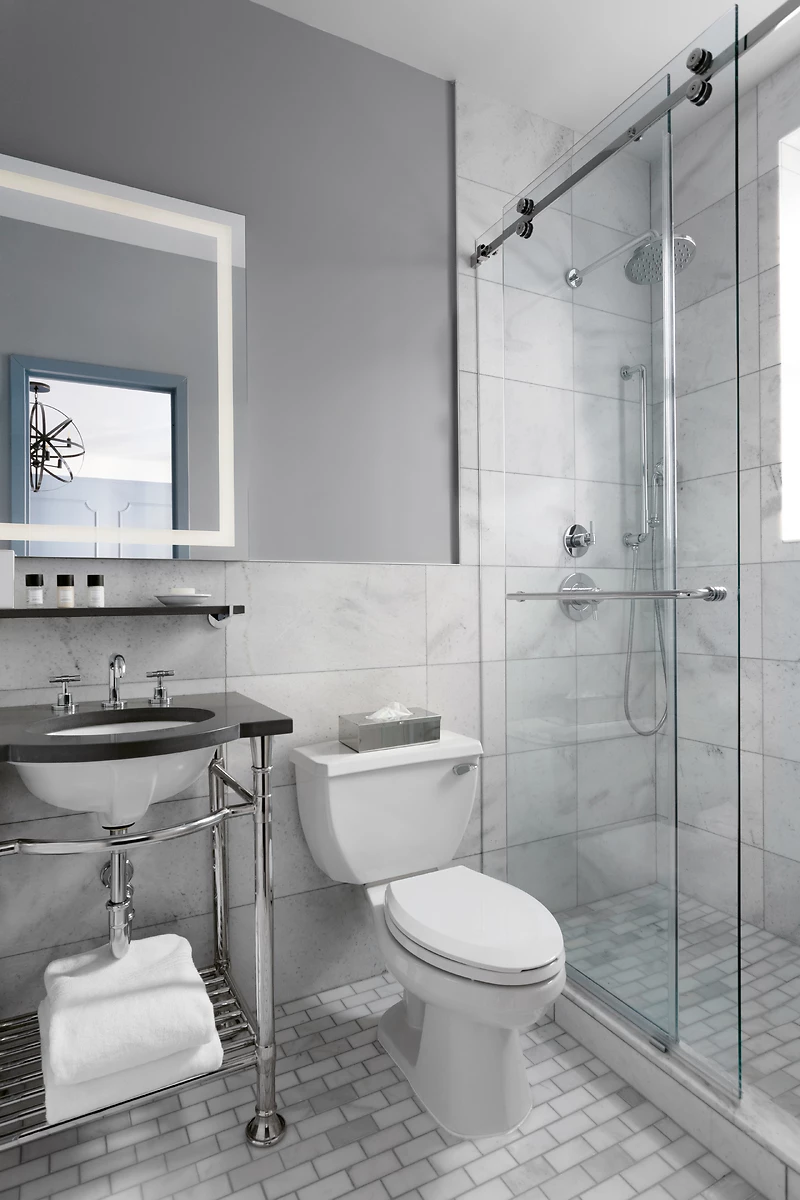 Salle de bain, Hôtel Kixby, New York, USA