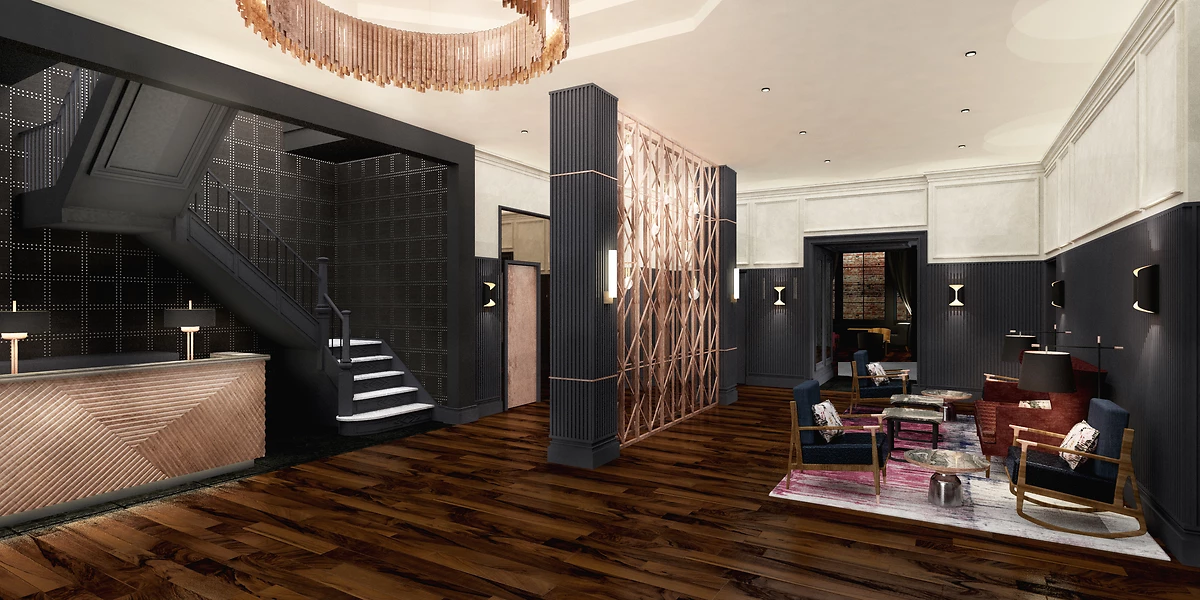 Lobby, Hôtel Kixby, New York, USA