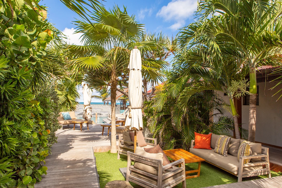 Jardin tropical, Pearl Beach Hotel St Barth, Baie de St Jean, Saint-Barthélemy