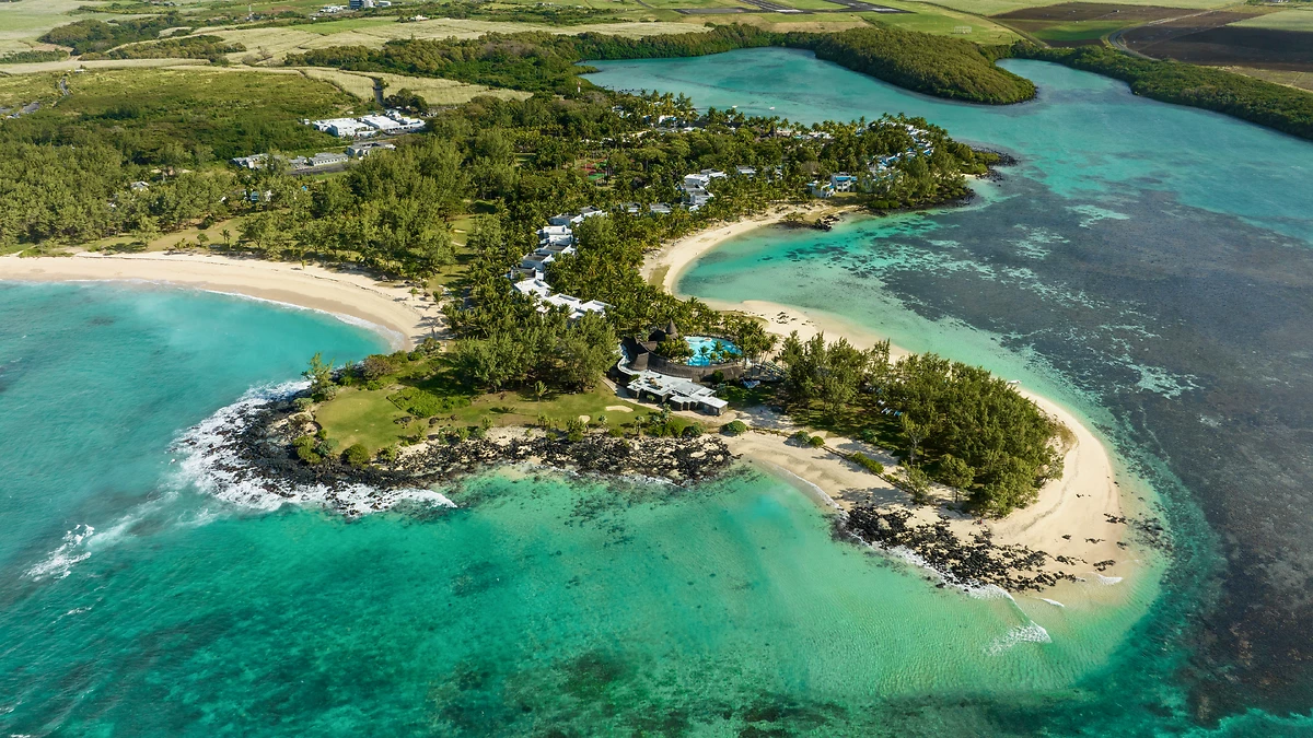 Vue aérienne du Shandrani Beachcomber Resort & Spa, Ile Maurice