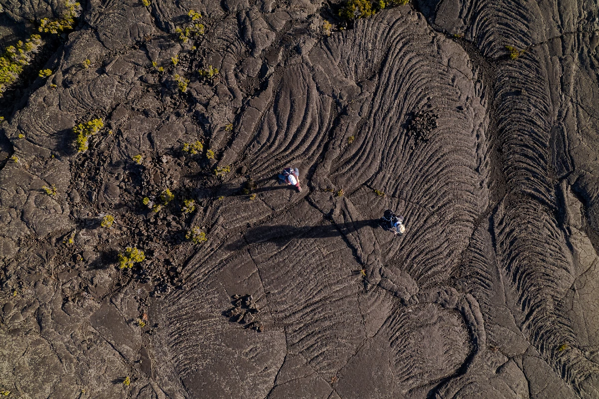 Vue aérienne de l'enclos Fouqué, La Réunion