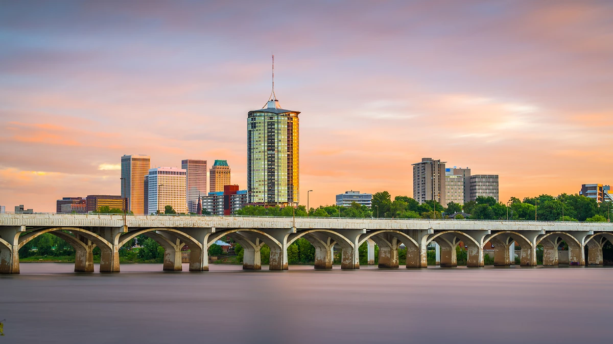 Tulsa vue de la rivière de l'Arkansas, Oklahoma