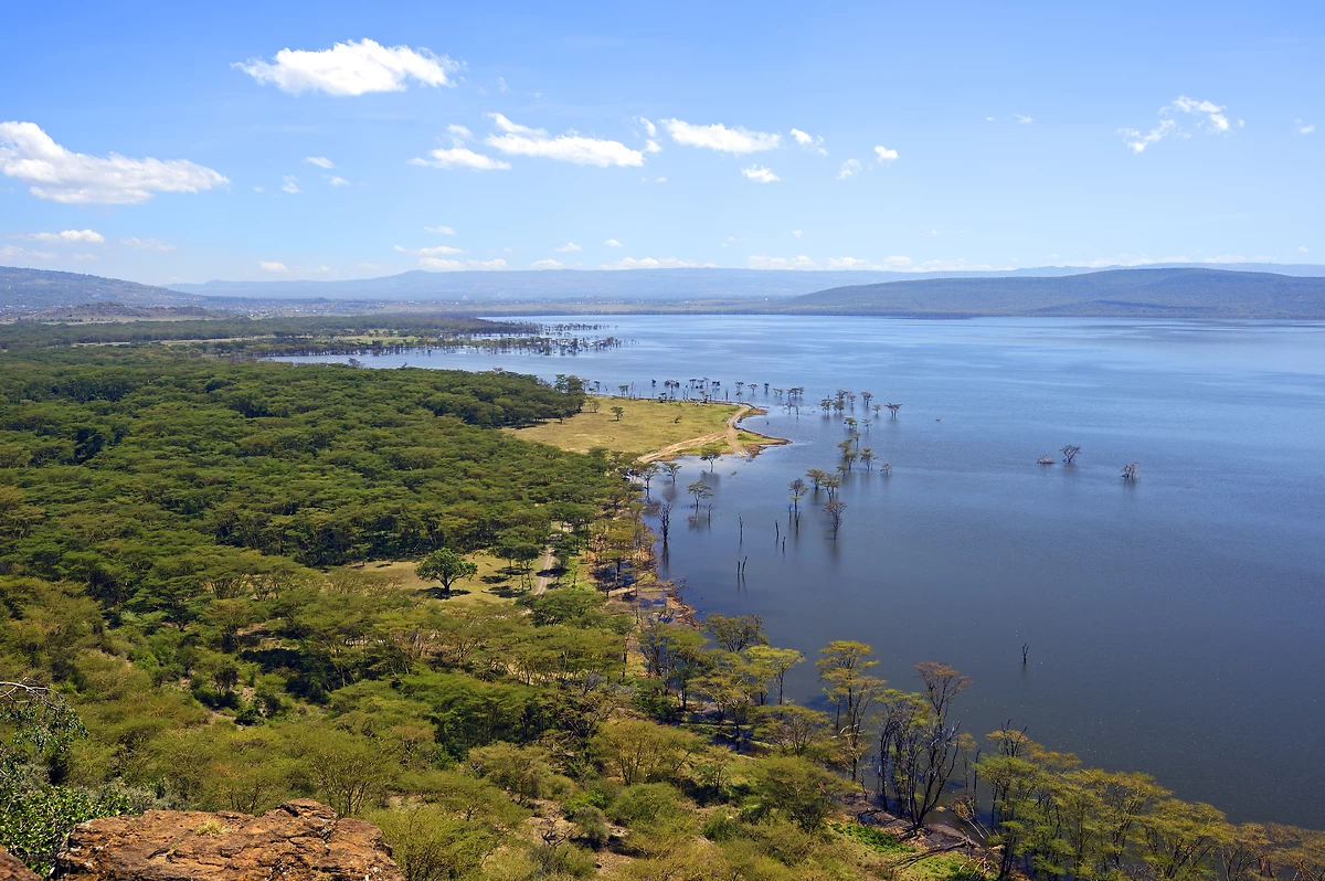 Vue aérienne du lac Nakuru, Kenya