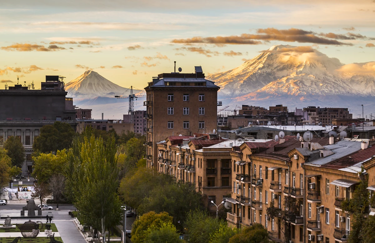 Erevan (Yerevan) et vue sur le mont Ararat, Arménie