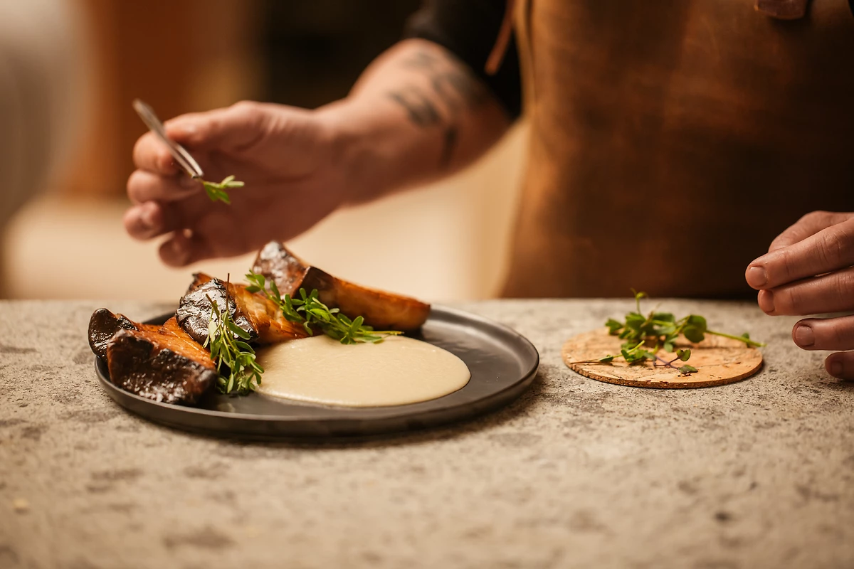 Plat servi au restaurant Bivium, Six Senses Rome