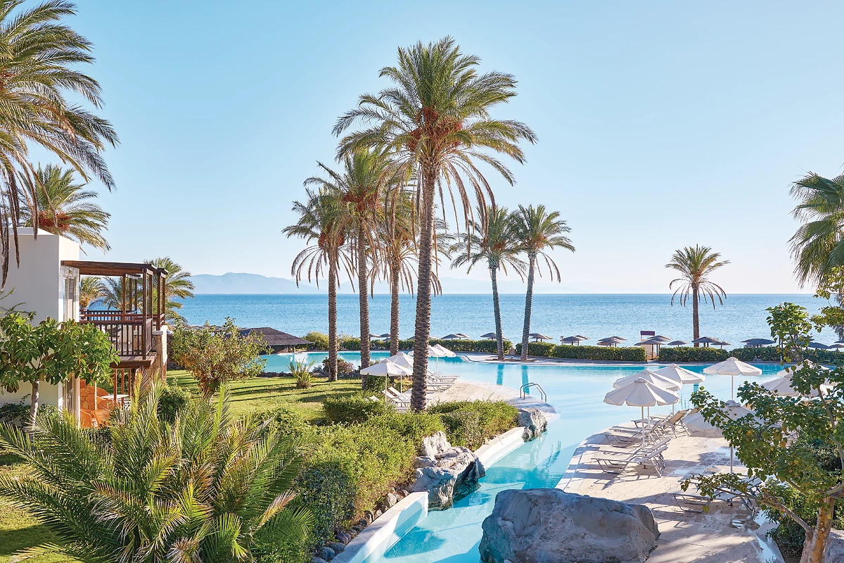 Jardin et piscine, hôtel Grecotel Kos Imperial