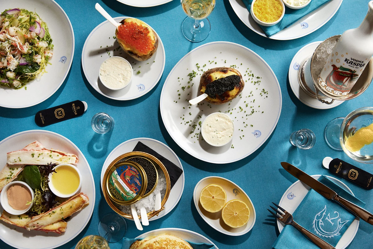 Sélection de caviars au restaurant Caviar Kaspia, The Mark