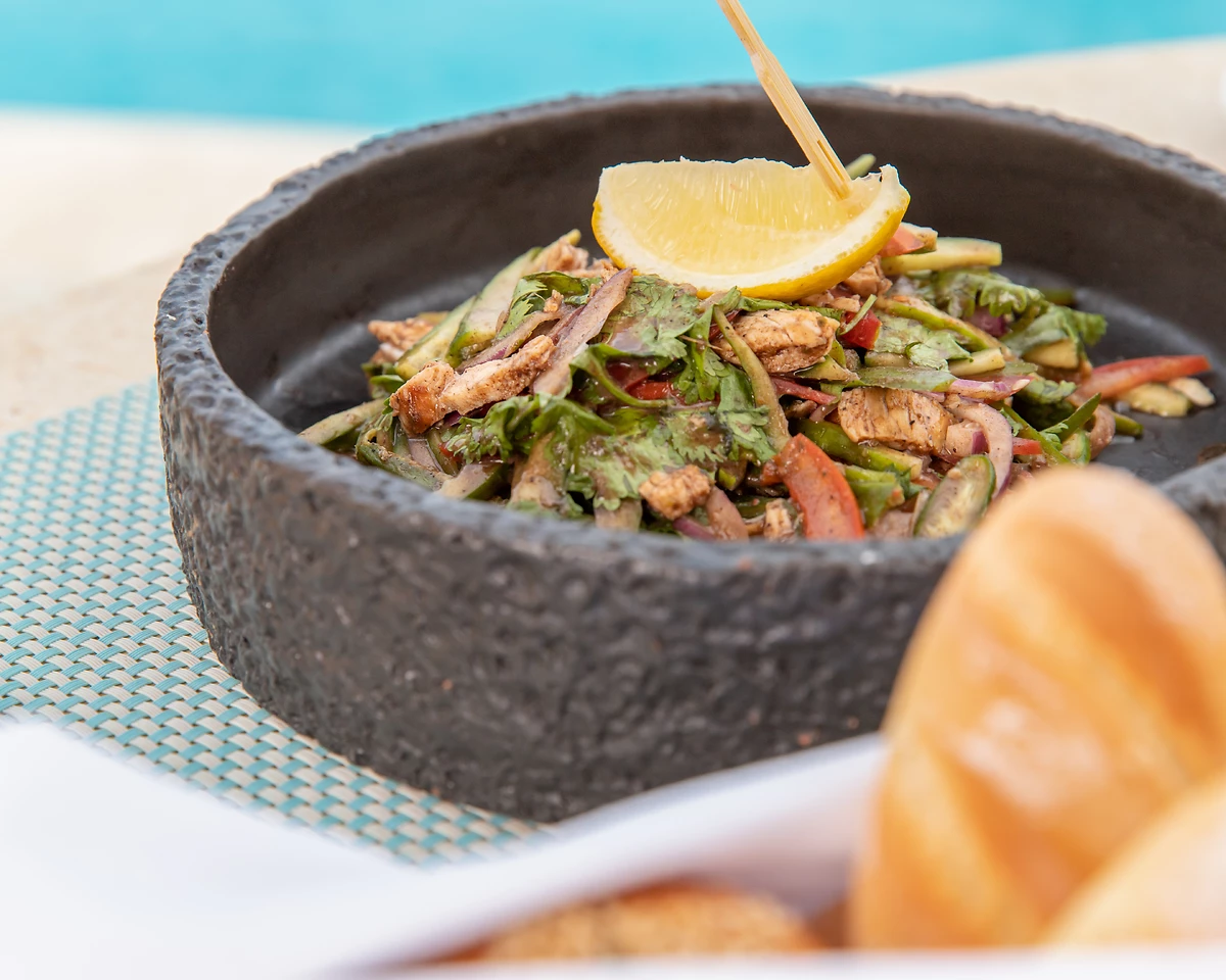 Plat servi dans l'un des restaurants de l'hôtel, The Oberoi Sahl Hasheesh