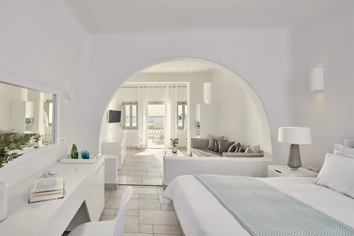 Junior Suite, Aquablue Hotel, santorin, Grèce.