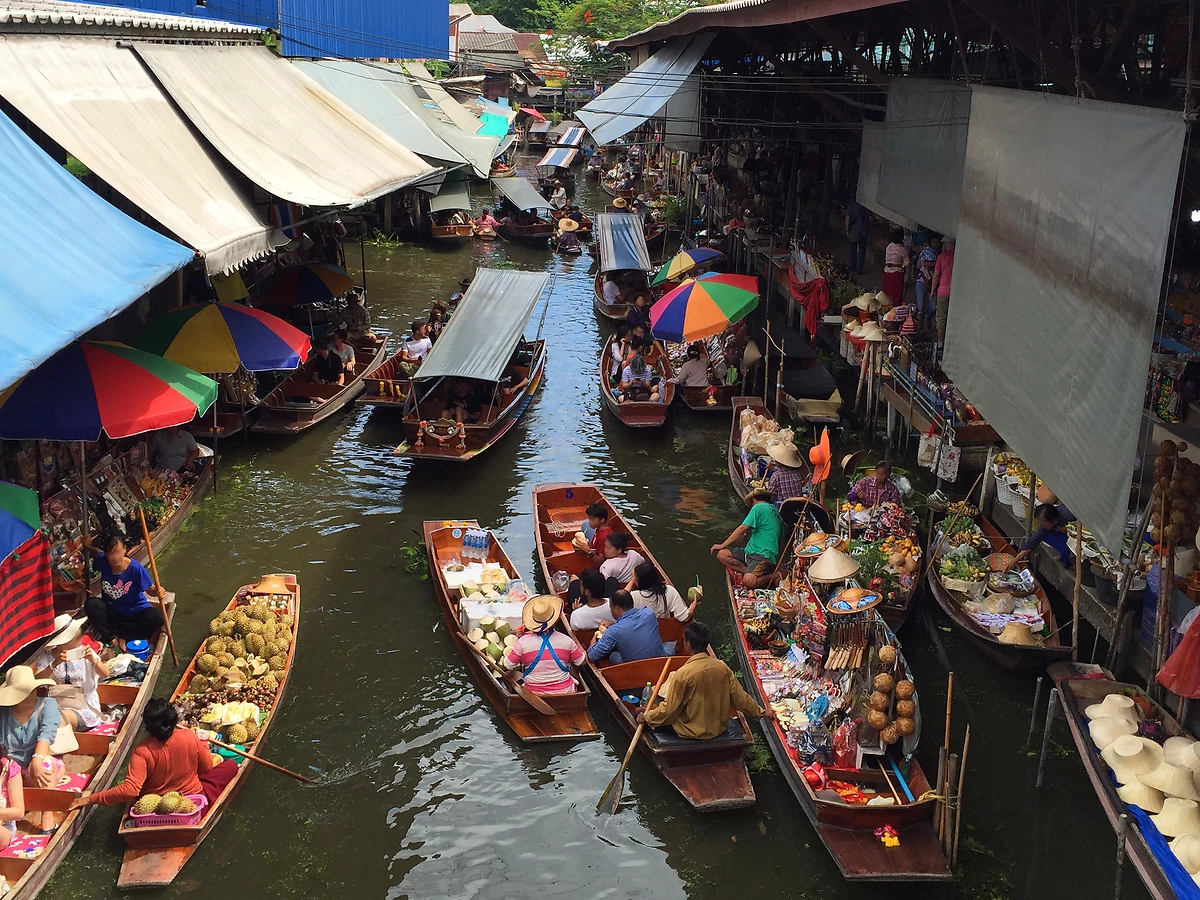 Marché flottant Damnoen Saduak, Ratchaburi, Thailande