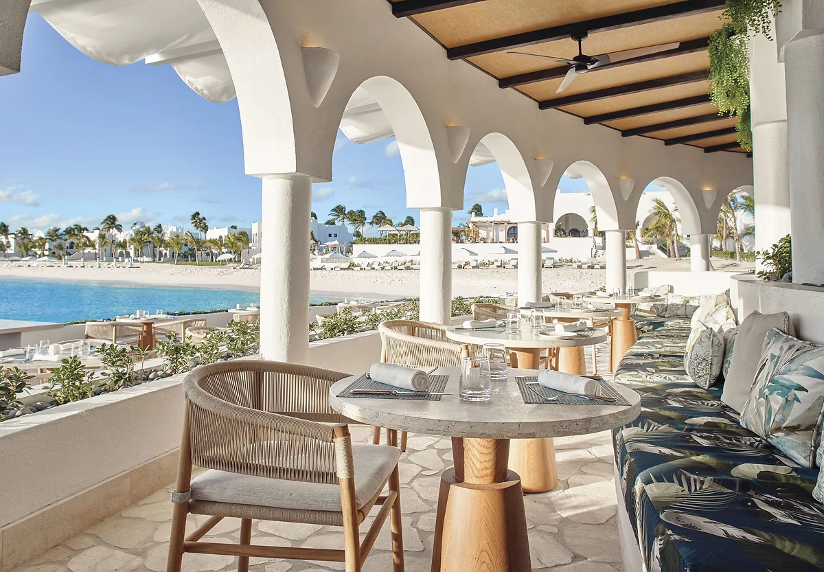 Terrasse du restaurant Cip’s by Cipriani, hôtel Cap Juluca