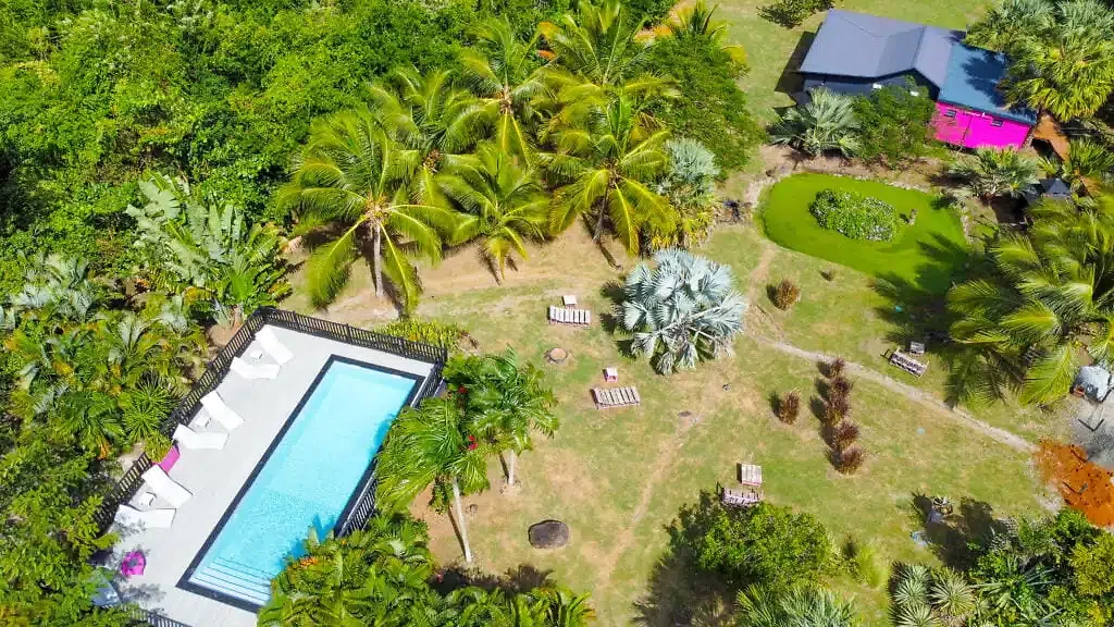 Vue aérienne du domaine, hôtel Domaine de la Palmeraie