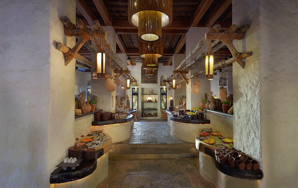 Buffet du petit-déjeuner, restaurant Spice Market, Six Senses Zighy Bay