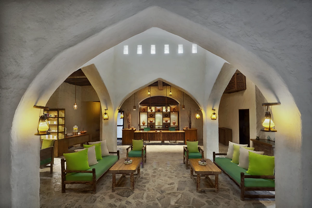 Accueil du spa de l'hôtel, Six Senses Zighy Bay