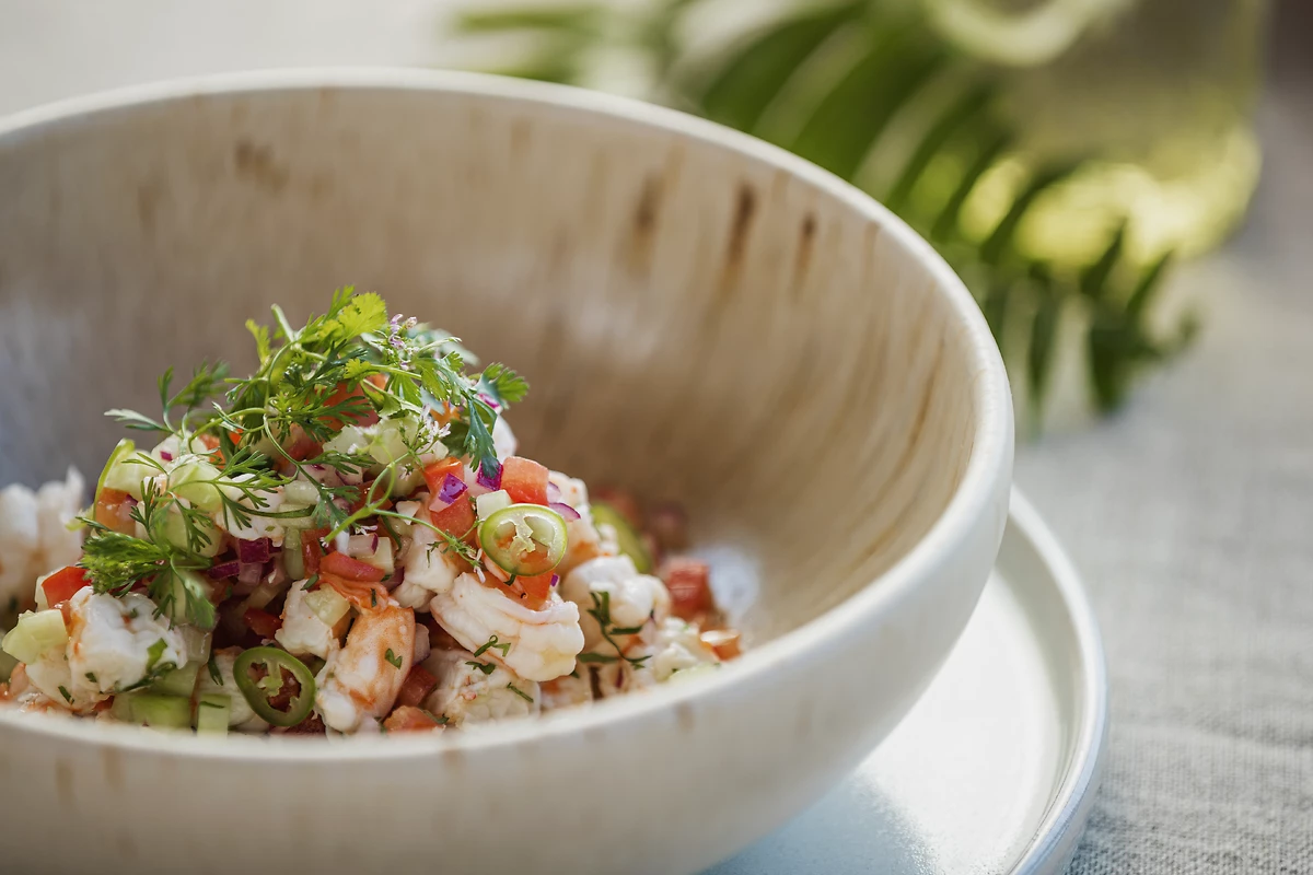 Plat servis au restaurant Jetty Beach Club, One&Only Mandarina