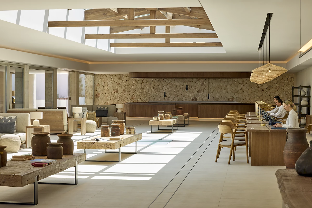 Réception de l'hôtel, hôtel Ikos Porto Petro