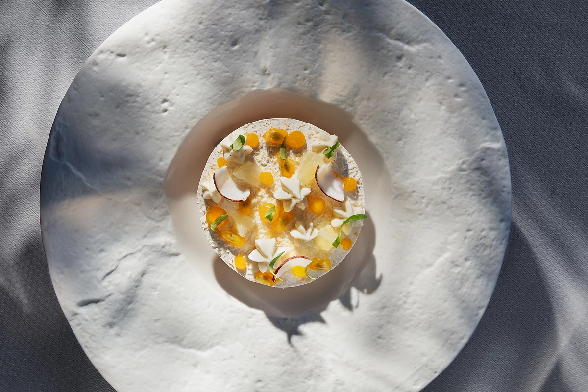 Plat servis dans l'un des restaurants de l'hôtel, Le Barthélemy Hotel & Spa