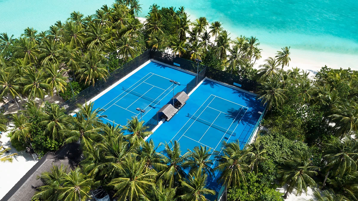 Terrain de tennis, One&Only Reethi Rah, Atoll de Malé nord, Maldives