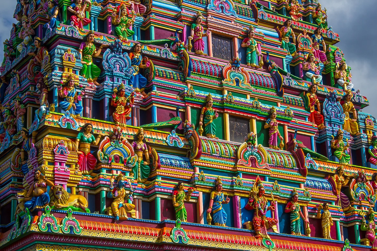 Détails d'un temple Tamoul, Île de la Réunion
