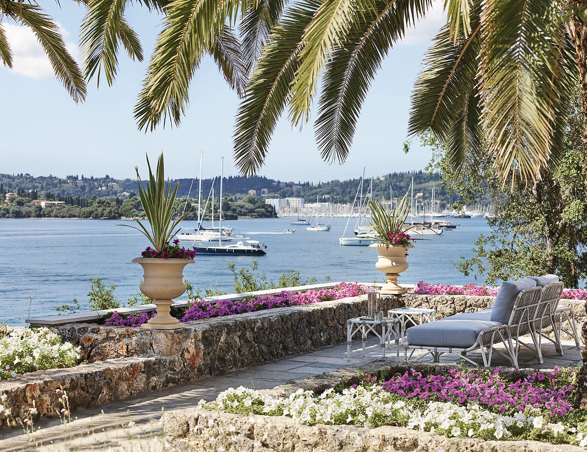 Terrasse du bar Odysseus Cocktail, hôtel Grecotel Corfu Imperial