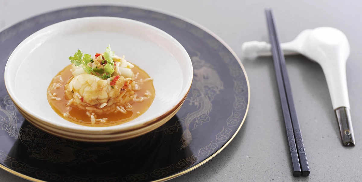 Plat servis au restaurant Summer Pavillion, Ritz Carlton Maldives : Fari Islands