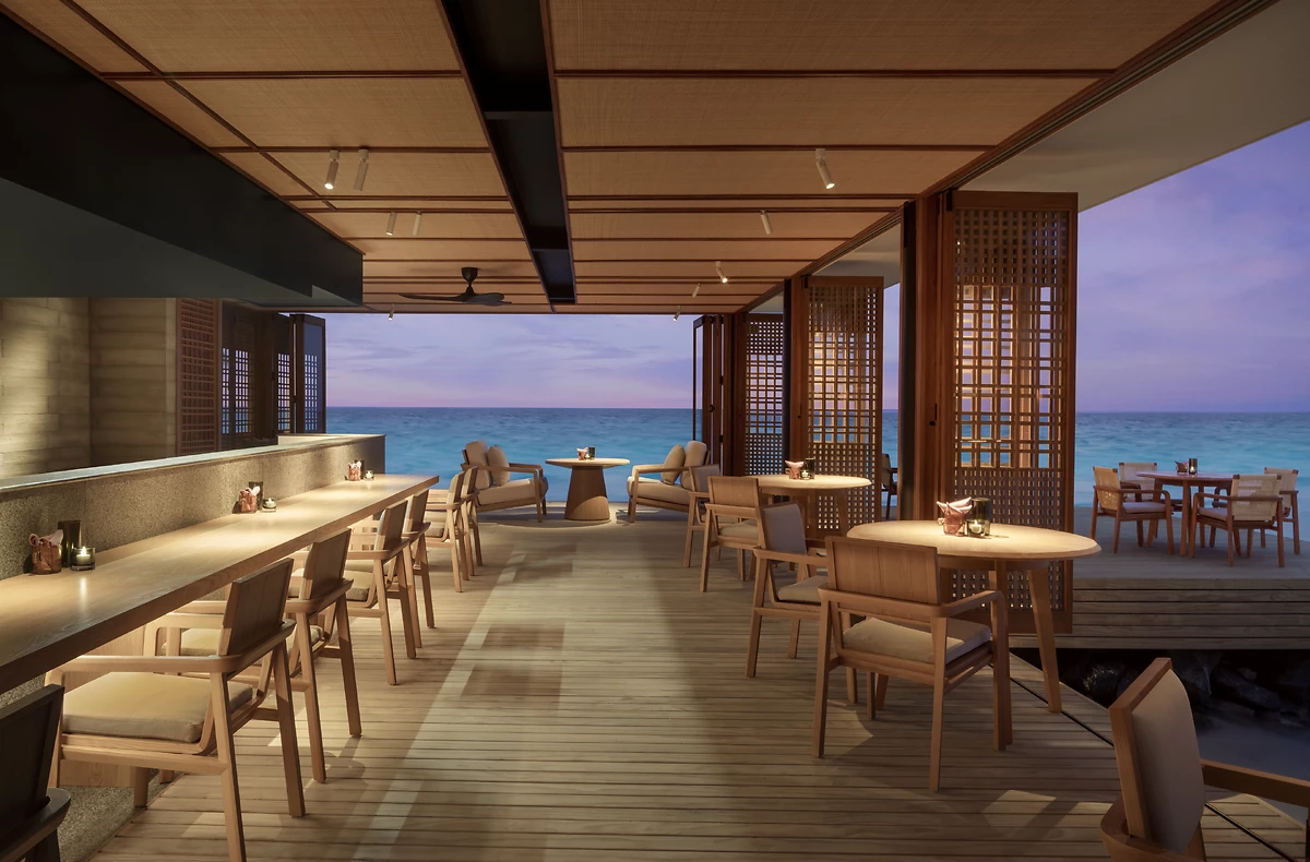 Un des restaurants de l'hôtel, Alila Kothaifaru Maldives