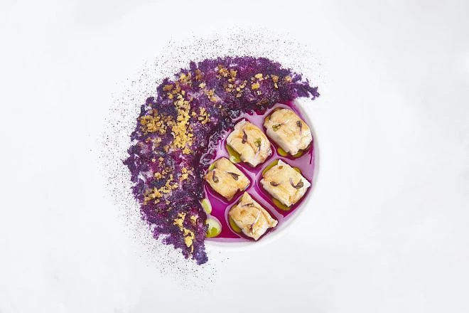 Plat servis au restaurant Spectrum, Waldorf Astoria Amsterdam