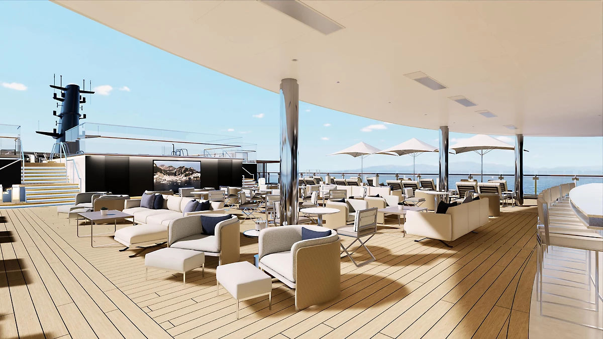 Bar en bord de piscine, Pont 10, Luminara, Ritz-Carlton Yacht Collection