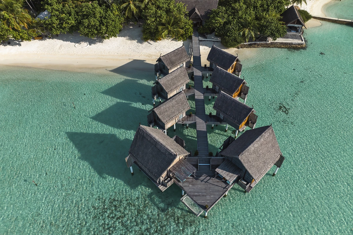 Vue aérienne de l'hôtel, Constance Moofushi