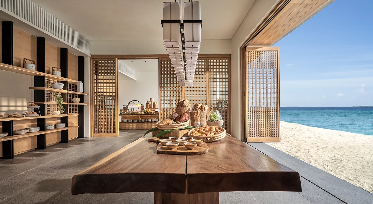 Buffet d'un des restaurants de l'hôtel, Alila Kothaifaru Maldives