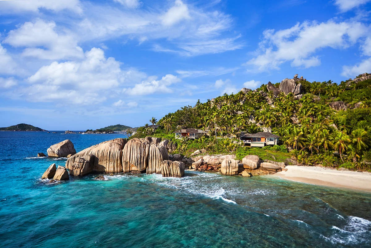Vue sur villas, Six Senses Zil Pasyon, Seychelles