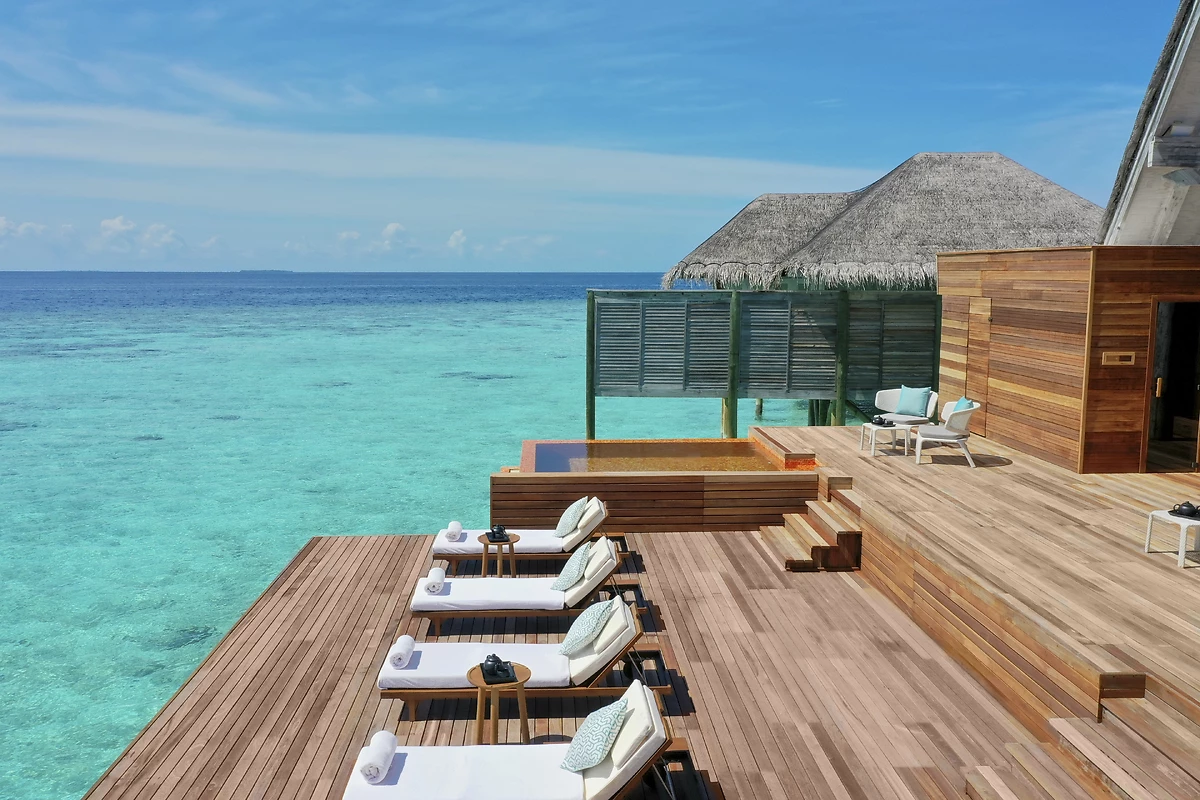 Terrasse du spa de l'hôtel, Anantara Kihavah Maldives Villas