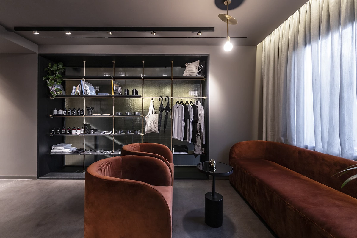 Lobby-espace boutique, hôtel The Modernist Athens