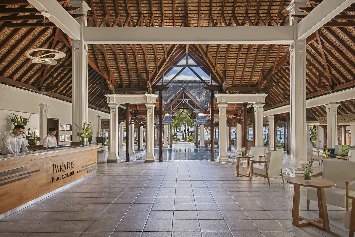 Réception de l'hôtel, hôtel Paradis Beachcomber Golf Resort & Spa, Le Morne, île Maurice