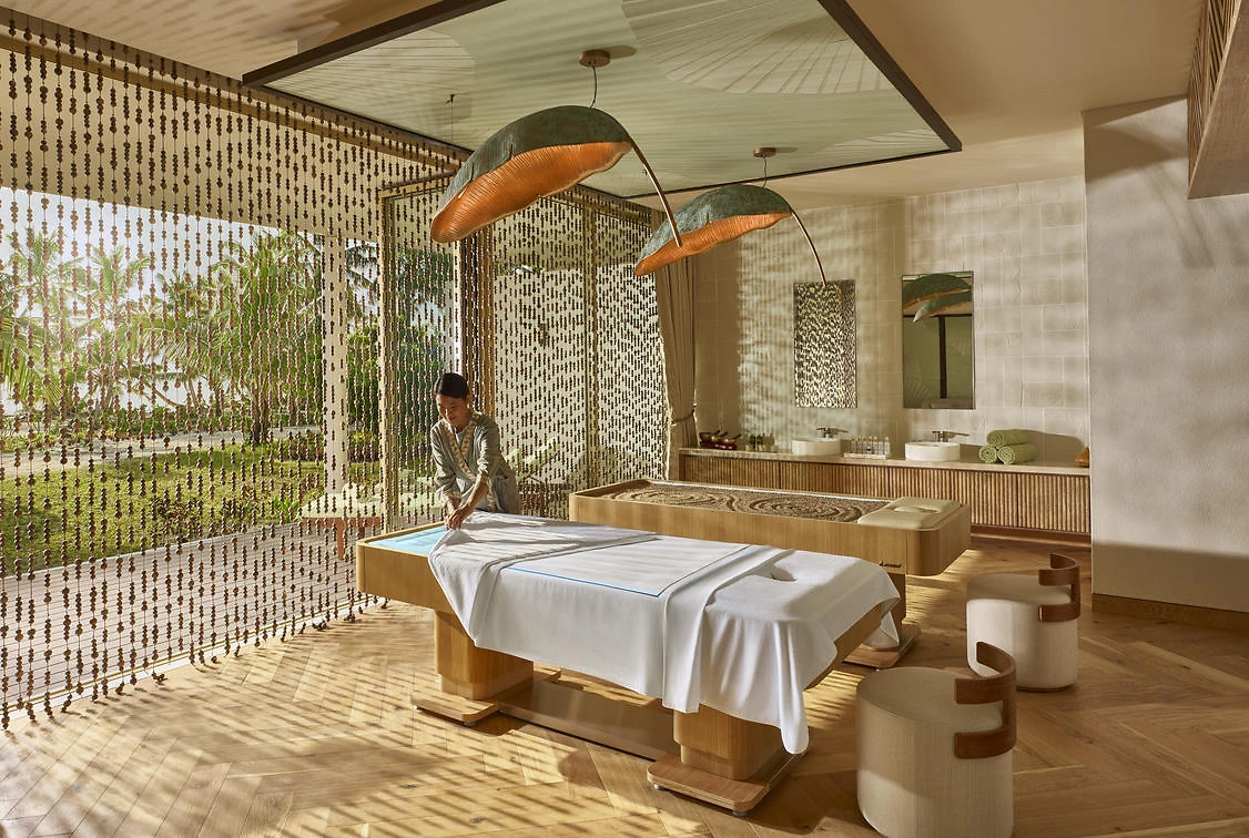 Salle de soins, spa de l'hôtel, Waldorf Astoria Seychelles Platte Island