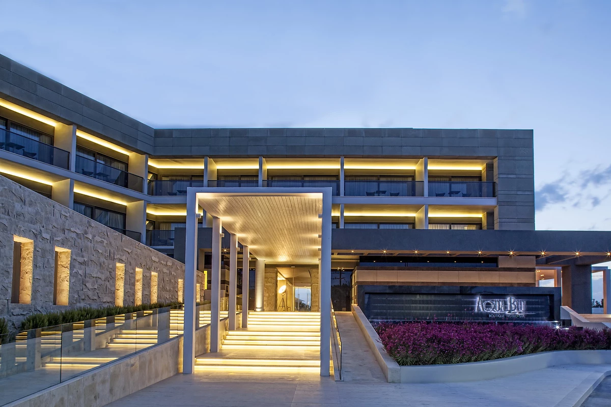 Entrée, Aqua Blu Boutique Hotel & Spa, Kos, Grèce.