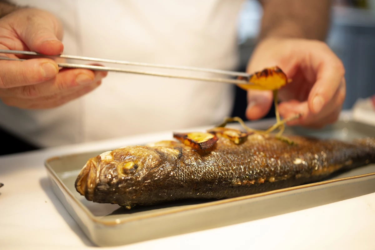Plat servis dans l'un des restaurants de l'hôtel, Rosewood Le Guanahani St. Barth