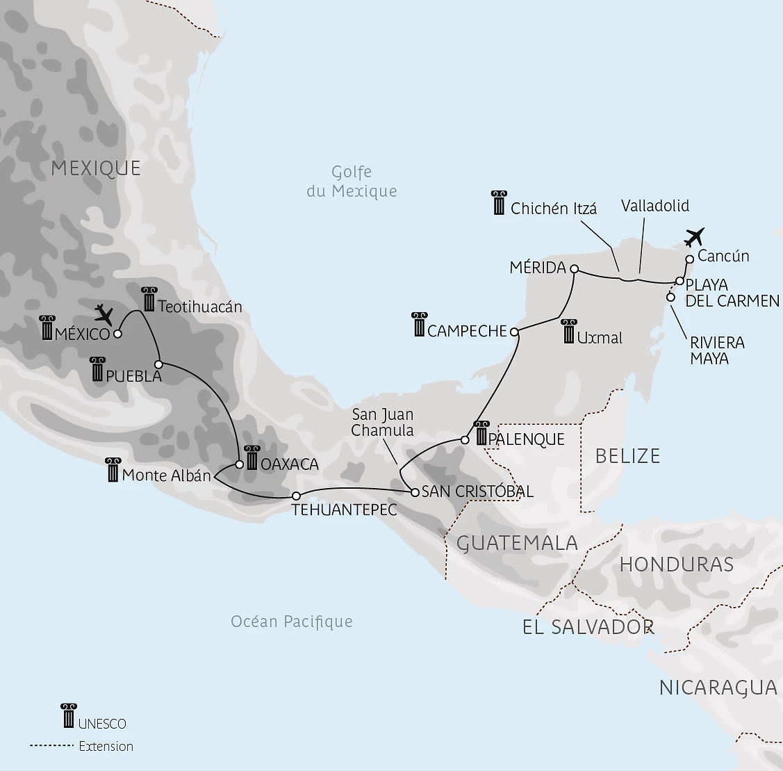 Carte Cités dorées du Mexique
