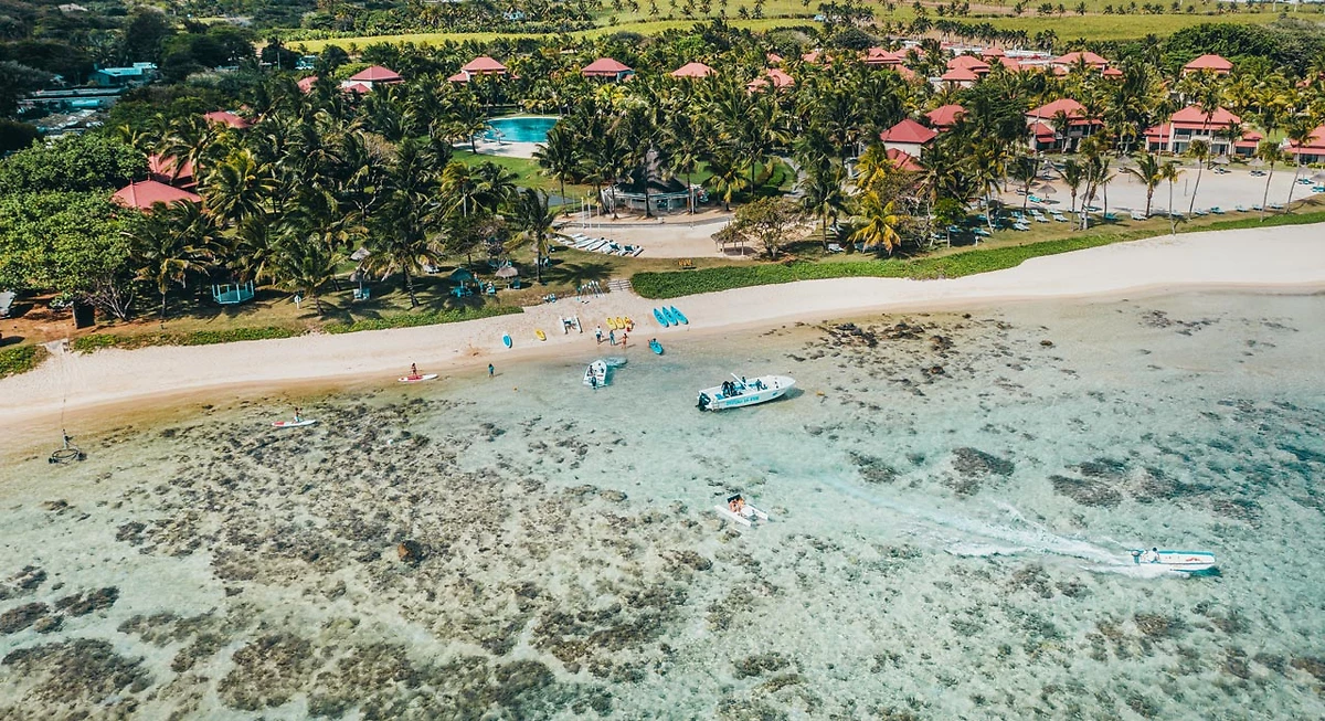 Vue aérienne de la plage, Tamassa Bel Ombre, Île Maurice