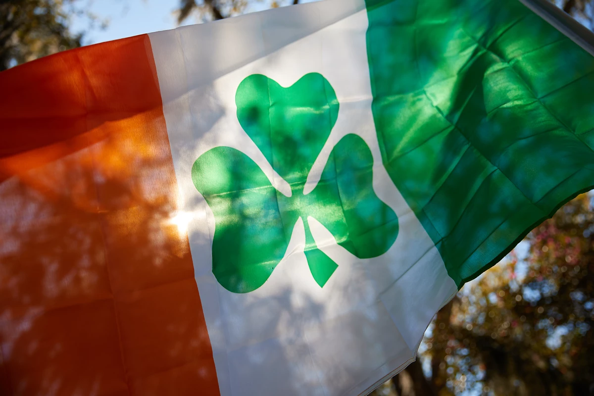 Drapeau irlandais, trèfle, saint Patrick
