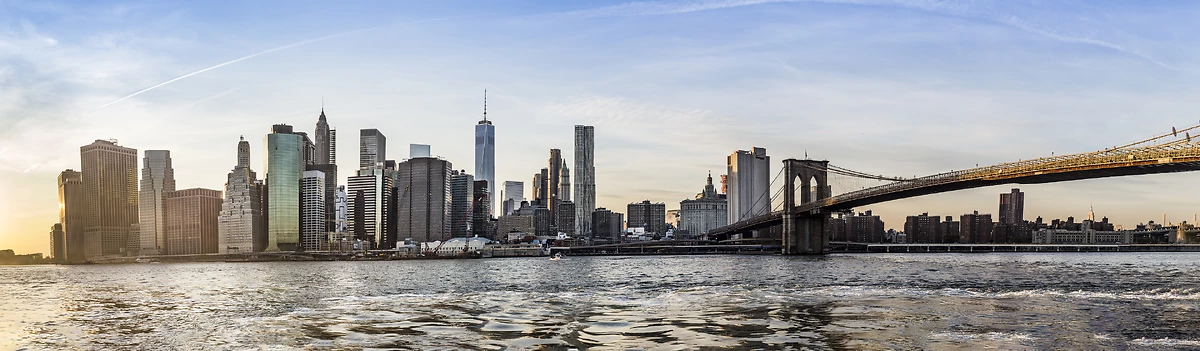 Skyline, Manhattan et le Brooklyn Bridge, New York City, New York, États-Unis
