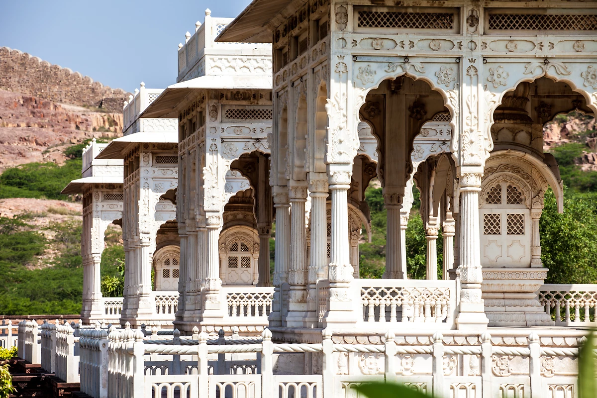 Cénophate Jaswant Thada (Temple Blanc), Jodhpur, Rajasthan, Inde