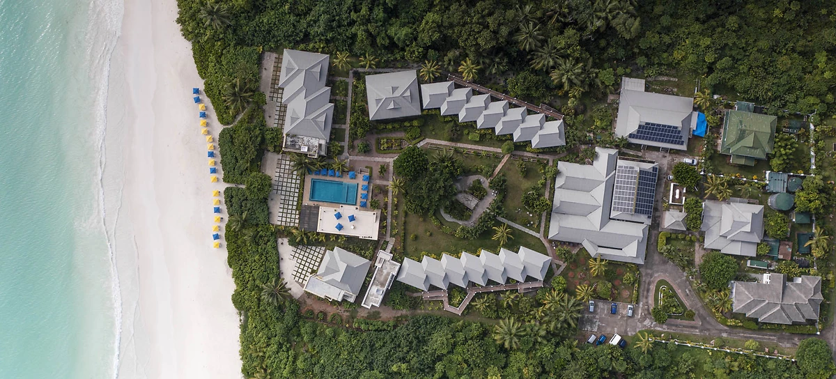 Vue aérienne de l'hôtel, Acajou Beach Resort