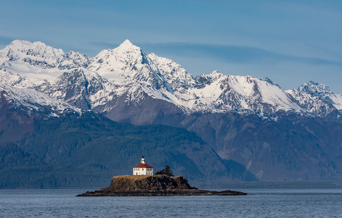 Le phare historique d'Eldred Rock, Haines, Alaska, États-Unis