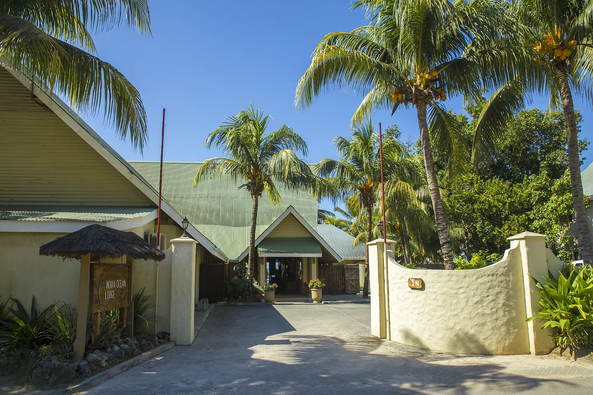 Entrée de l'hôtel, Indian Ocean Lodge, Seychelles