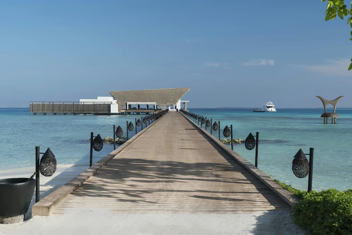 Jetée sur la plage de l'hôtel, Cheval Blanc Randheli
