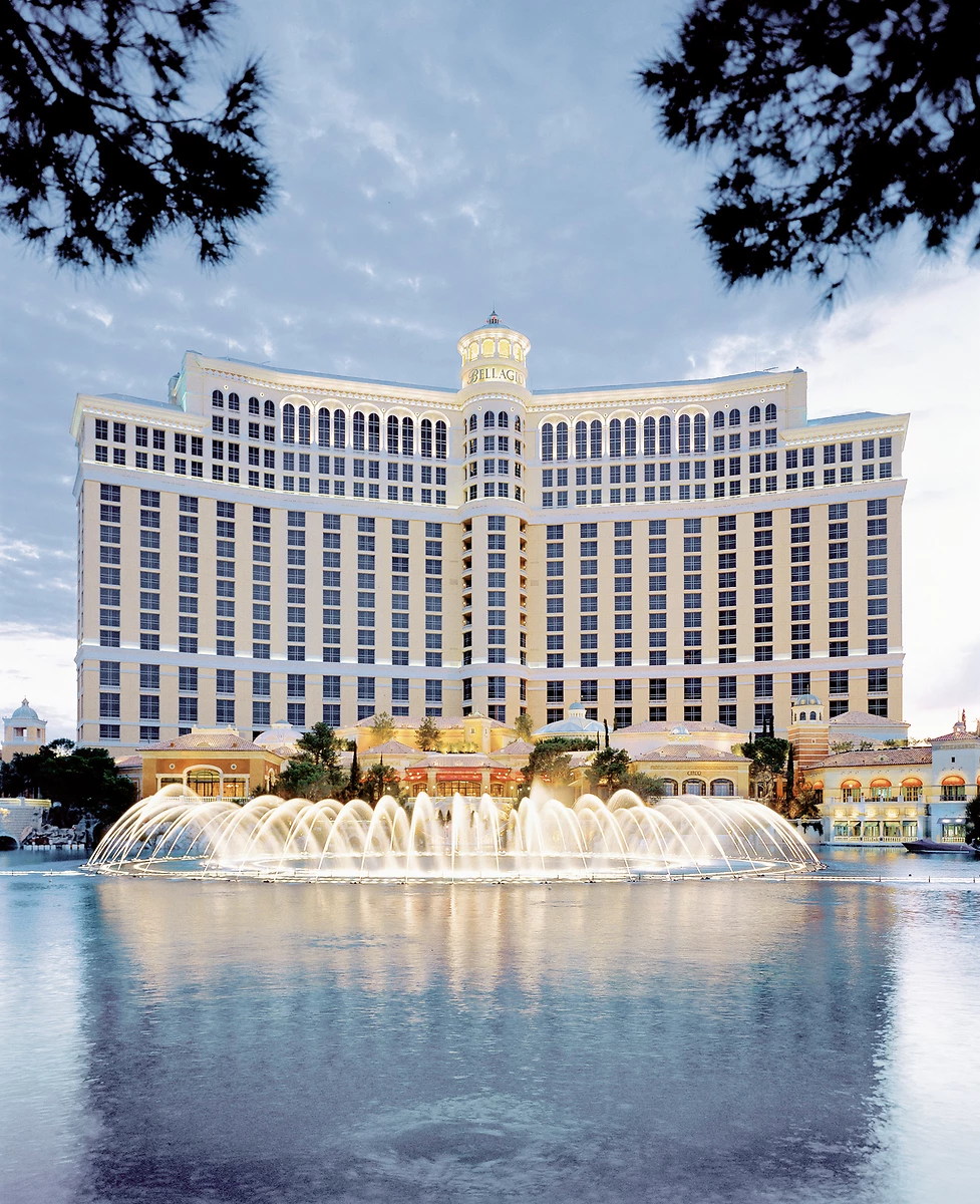 Hotel Bellagio by night, Las Vegas, Nevada, Etats Unis.
