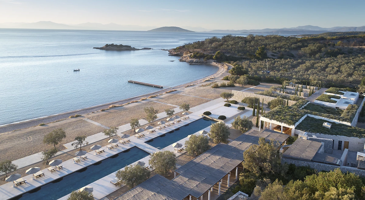Plage de l'hôtel, Amanzoe