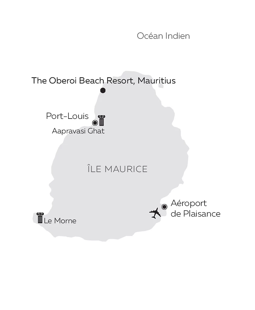 Carte The Oberoi Beach Resort Mauritius