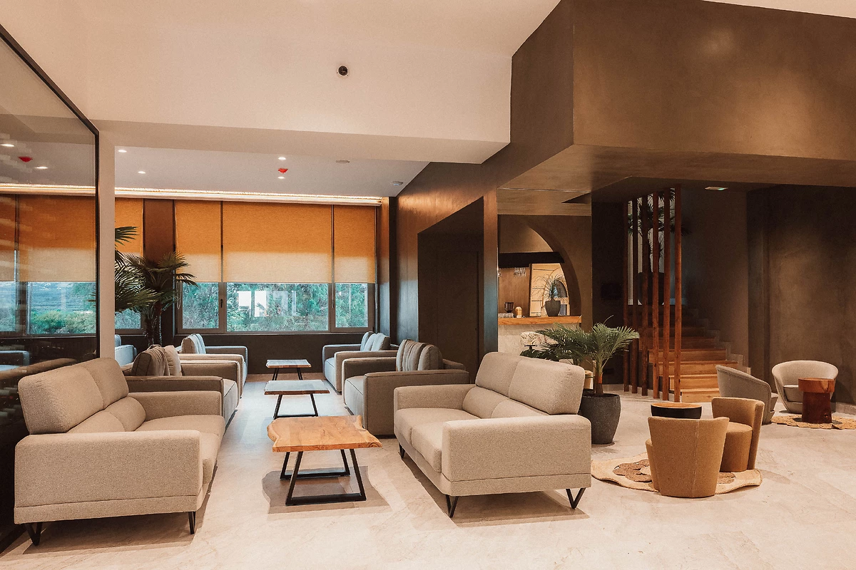 Lobby de l'hôtel, Eliros Mare Hotel, Crète, Grèce